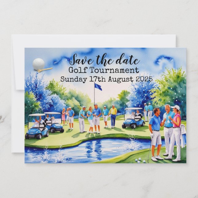 Invitation Golf Sauvez la date Tournoi de golf (Devant)