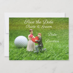 Invitation Golf Sauvez le marié et la mariée avec amour