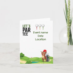 Invitation Golf Save the Date Let's Par Tee avec Sloth drôle