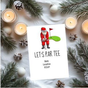 Invitation Golf Soyons Par tee fête de Noël pour golfeur