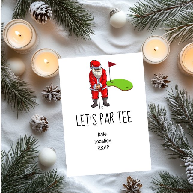 Invitation Golf Soyons Par tee fête de Noël pour golfeur (Créateur téléchargé)