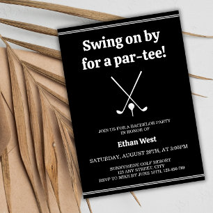 Invitation Golf Style Black & White Par Tee Bachelor Party
