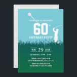 Invitation Golf Swinging 60th Birthday Party<br><div class="desc">Golf Swing 60th Birthday Party Invitations.</div>