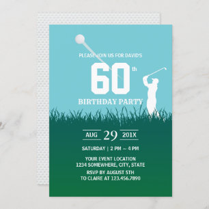 Invitation Golf Swinging 60th Birthday Party