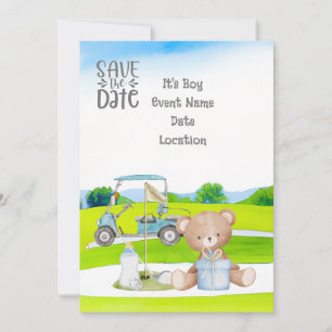 Invitation Golf Teddy Bear It's Boy for Baby shower