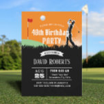 Invitation Golf Thème Adulte 40ème Anniversaire<br><div class="desc">Jouons au golf en plein air 40e anniversaire fêtes Invitations.</div>