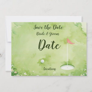 Invitation Golf  vert eau aquarelle