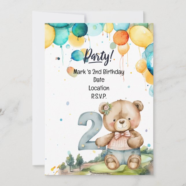 Invitation Golfer Baby 2nd Birthday Save the Date Boy (Devant)