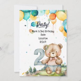 Invitation Golfer Baby 2nd Birthday Save the Date Boy