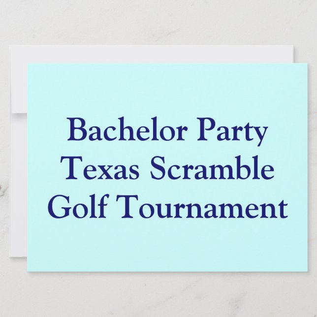 Invitation Golfer Golf Bachelor party de golf. (Devant)