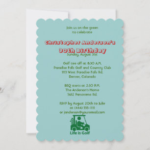 Invitation Golfer Golf Boule de golf et drapeau 30e anniversa