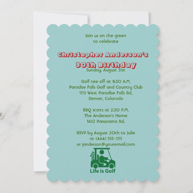 Invitation Golfer Golf Boule de golf et drapeau 30e anniversa (Devant)