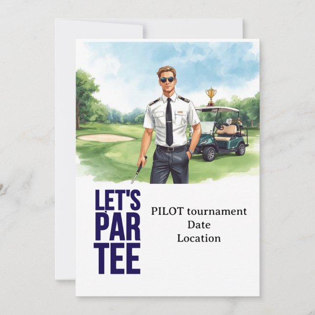 Invitation GOLFER Pilot Aviation Industry Golfer  (Devant)