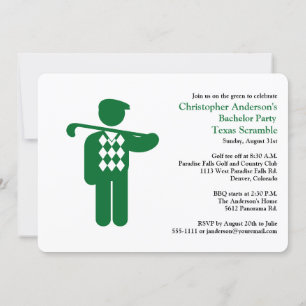 Invitation Golfeur Golf Golf sur Green enterrement de vie de