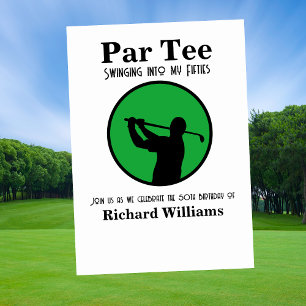 Invitation Golfeur se lançant dans mes Cinquante ans 50e Anni