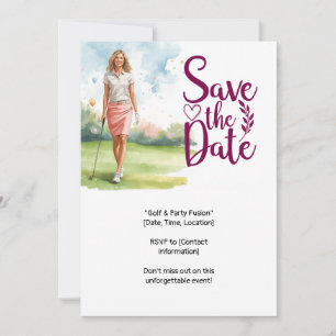 Invitation Golfeuse est en train de jouer au golf sur le gree