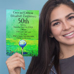 Invitation Golfing Thème Femmes 50e anniversaire Tee Off<br><div class="desc">Ces invitations de golf d'anniversaire sont parfaites pour célébrer une femme qui aime le sport de golf. Personnalisez tous les détails de cette invitation colorée. Besoin d'ajouter plus d'informations ? Appuyez sur le bouton PERSONNALISER et modifiez,  redimensionnez ou réorganisez toutes les informations.</div>