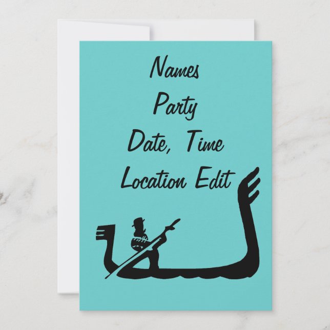 Invitation Gondola Venice Italie Cadre (Devant)