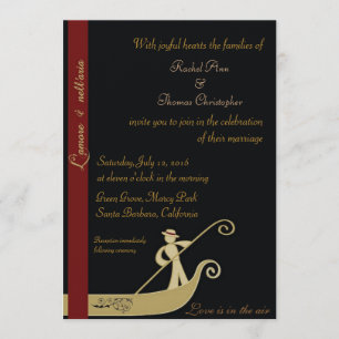 Invitation Gondole - l'amour est dans le ciel