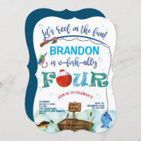 Gone Fishing quatrième anniversaire petit pêcheur