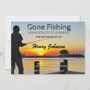 Invitation Gone Fishing Retirement