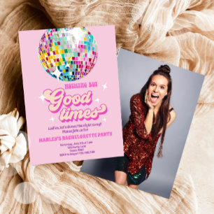 Invitation Good Times Disco Party Bachelortie Super