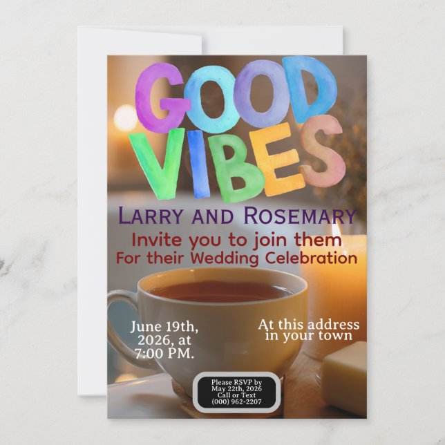 Invitation Good Vibes (Devant)