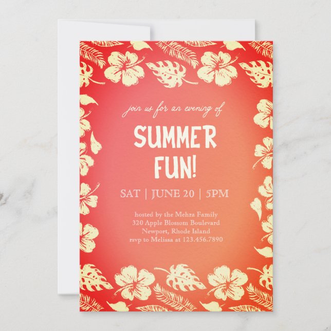 Invitation Good Vibes & Sunshine Summer Party (Devant)