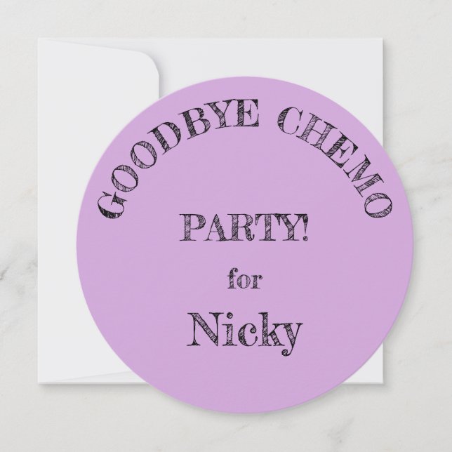 Invitation "Goodbye Chemo" (Devant)