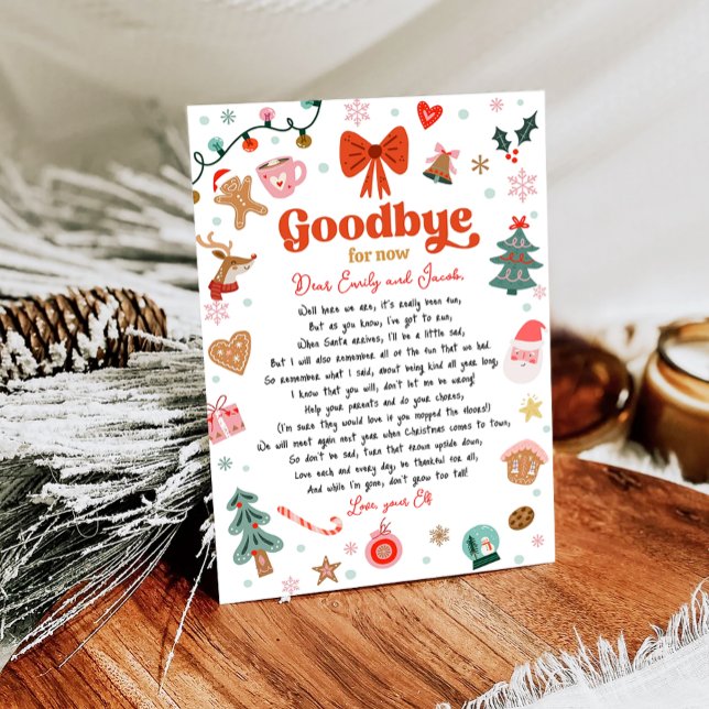 Invitation Goodbye For Now From Your Elf Christmas Letter (Créateur téléchargé)
