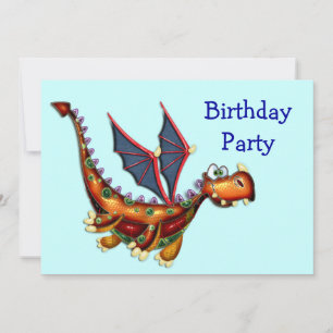 Invitation Goofy Flying Dragon Birthday Party