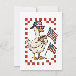 Invitation Goose American USA Flag Memorial Day 4 juillet