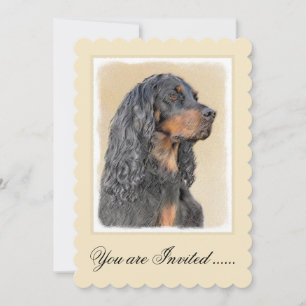 Invitation Gordon Setter Peinture - Joli art original chien