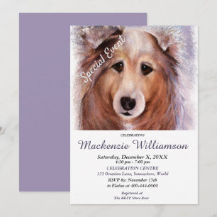 INVITATION GORGEOUS SHELTI PUPPY SOUHAITE UN JOLI ANNIVERSAIR