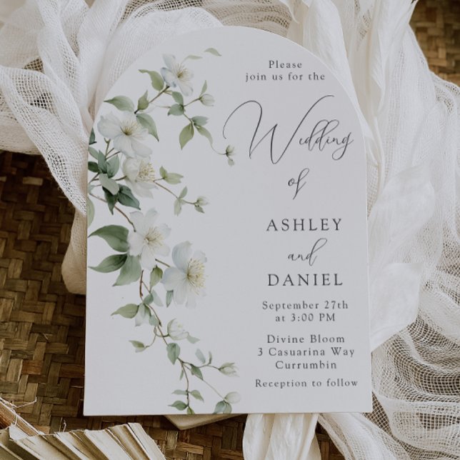 Invitation Gorgeous Wildflowers Elegant Arch Wedding (Créateur téléchargé)