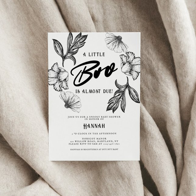 Invitation Goth Baby shower Fleurs de tatouage (Créateur téléchargé)