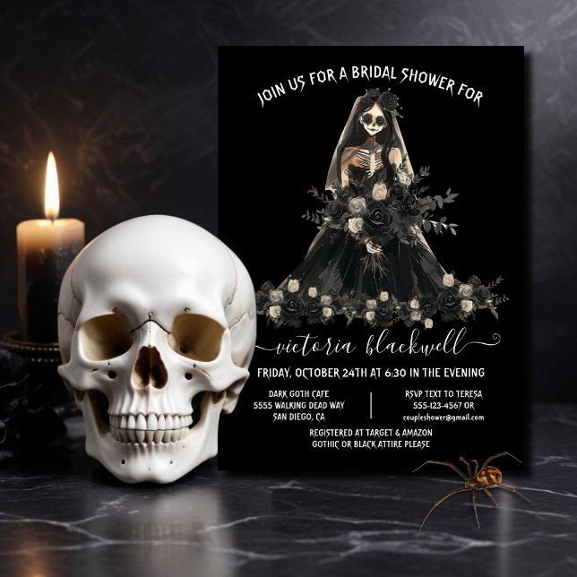 Invitation Goth Corpse Bride Fête des mariées (Créateur téléchargé)