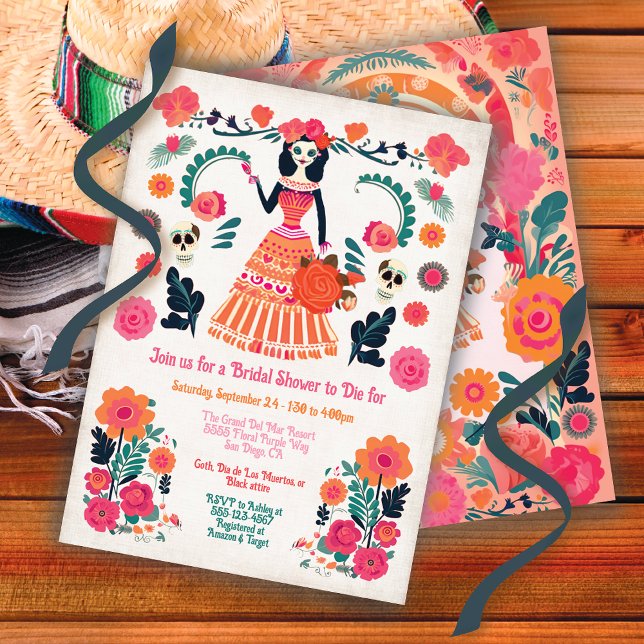 Invitation Goth Day for Dead Fête des mariées Skeleton Girl (Créateur téléchargé)