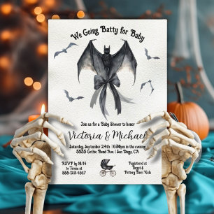 Invitation Goth Halloween chauve-souris noir Baby shower