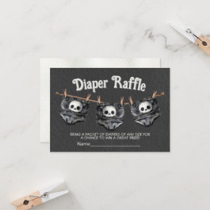 Invitation Goth Halloween clothesline Skull Diaper tombole