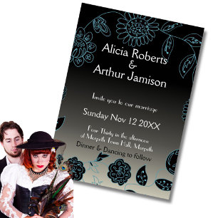Invitation Goth mariage Gothique Noir Grunge Halloween