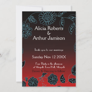 Invitation Goth mariage Gothique Rouge Noir Grunge Halloween