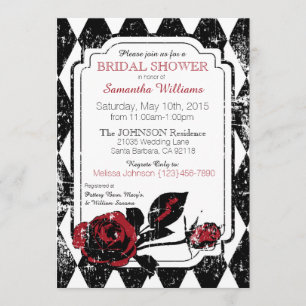 Invitation Goth Rose Grunge Diamond Fête des mariées d'impres