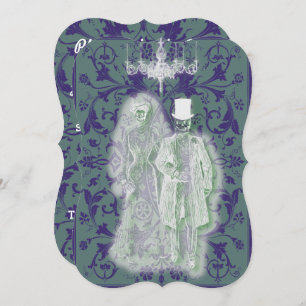 Invitation Goth Skeleton Ghost Bride et Groom Couple