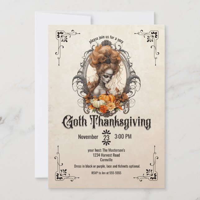 Invitation Goth Thanksgiving (Devant)