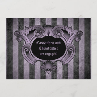 Invitation Goth thème noir et violet fiançailles