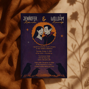Invitation Goth Vampire Couple - Dark Halloween Mariage
