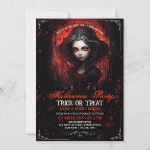 Invitation Goth Vampire fille Halloween