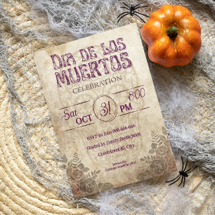 Invitation Goth vintage violet dia de los muertos
