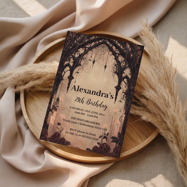 Invitation Gothic Arch Midnight Birthday (Créateur téléchargé)